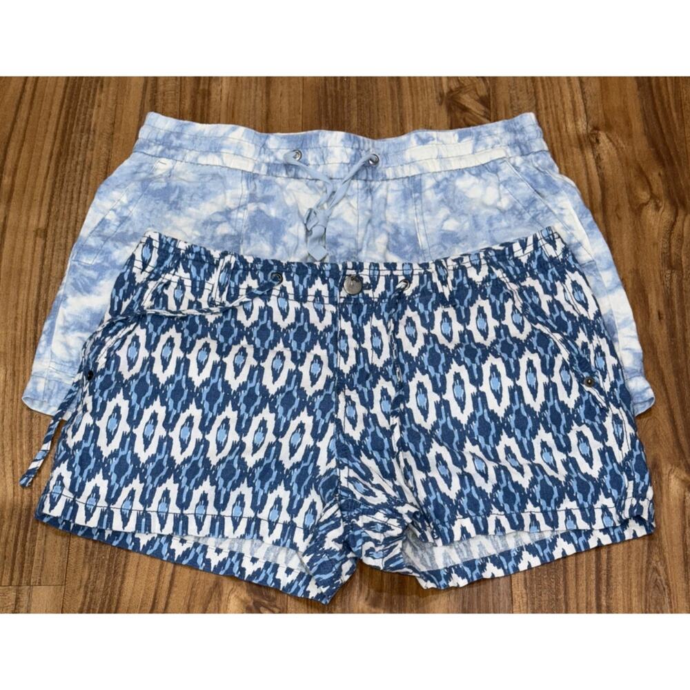 Gap Women Athletic Casual Mini Shorts Small Size 6 Blue Pattern -LOT OF 2-‎